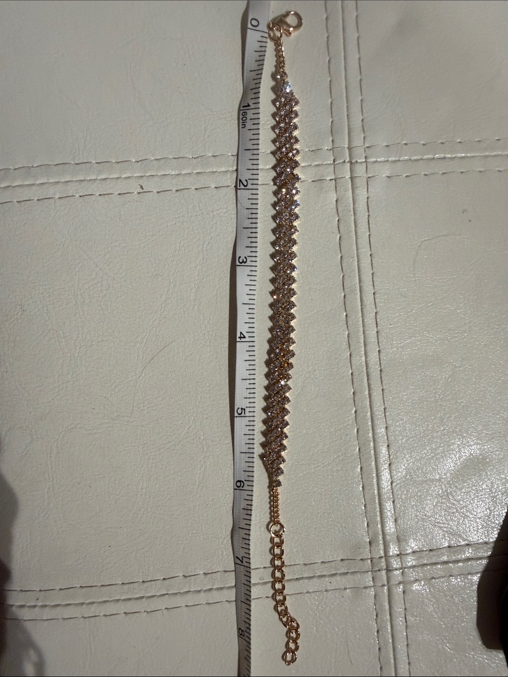 paparazzi Gold Crystal Zigzag Chain Bracelet